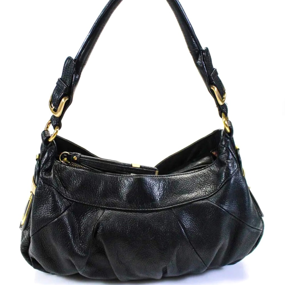 B Makowsky Womans Small Zip Closure Shoulder Bag Black
